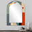 Female Art Deco Portrait IV - Woman Pop Art Arch Mirror, White Asymmetrical Unique Wall Mirror, Printed Metal Art-331421696