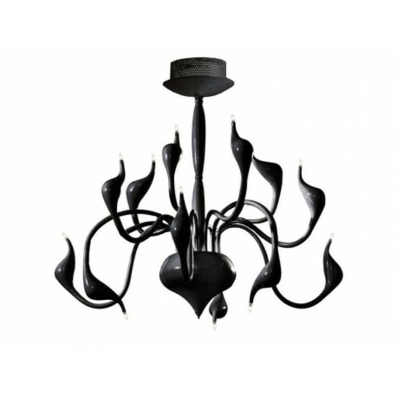 Snake 12 - Light Unique/Statement Chandelier, Black