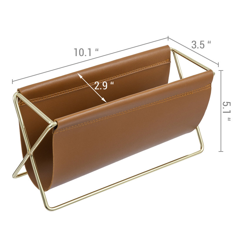 Metal Faux Leather Paper Organiser
