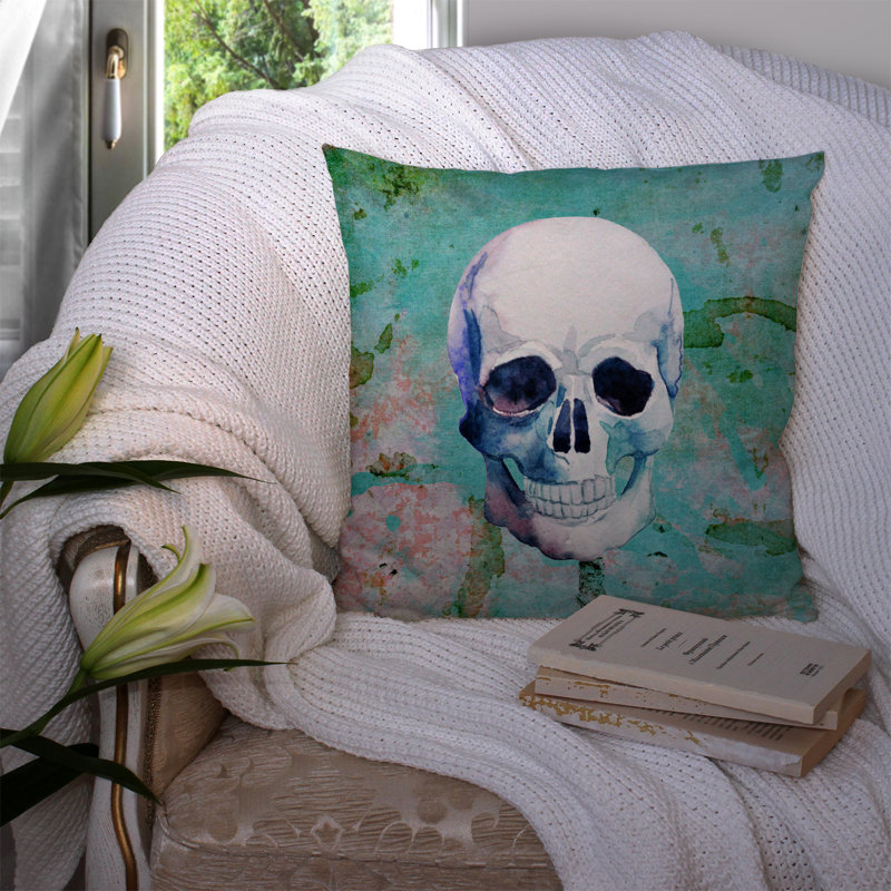 Coussin intérieur/extérieur crâne, 14 po x 14 po