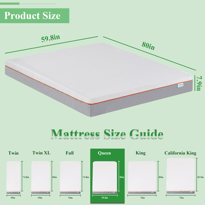 Base de lit plateforme en métal Rudchester avec matelas en mousse viscoélastique de 8 po inclus, Grand lit