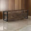 Console média Flint, 3 tiroirs, 2 tablettes, bois brun foncé, 64 pouces