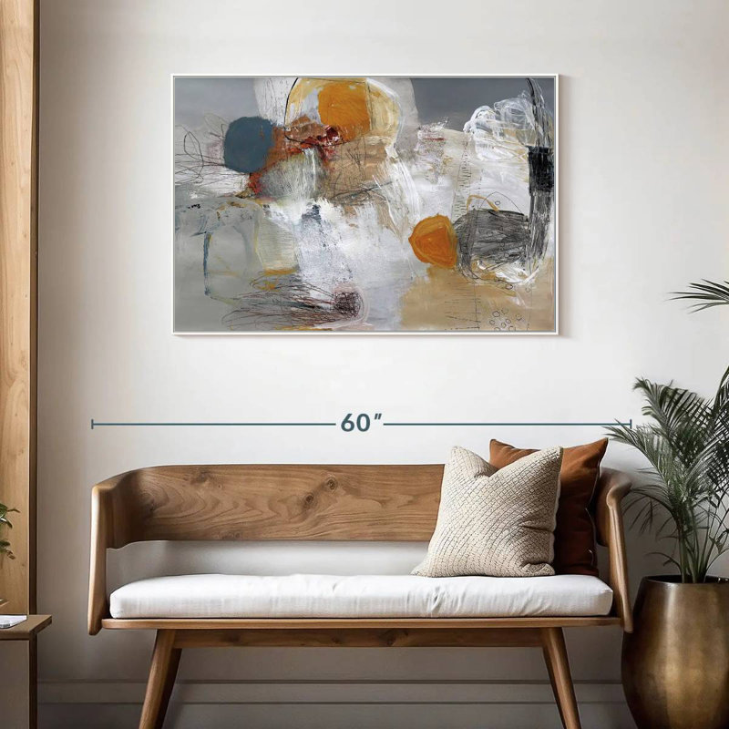 Décollage, Cadre flottant blanc, 43 po x 29 po