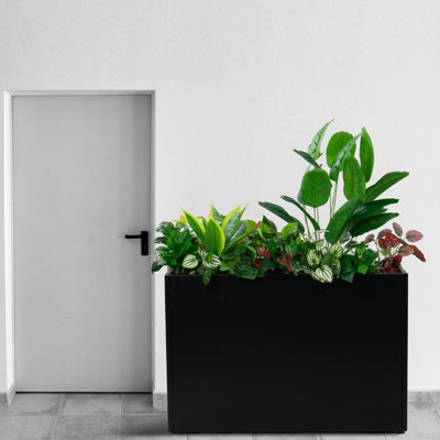  Metal Rectangular Planter Box Steel Long Box Planter Black Powder Coated Steel Plant Pot
