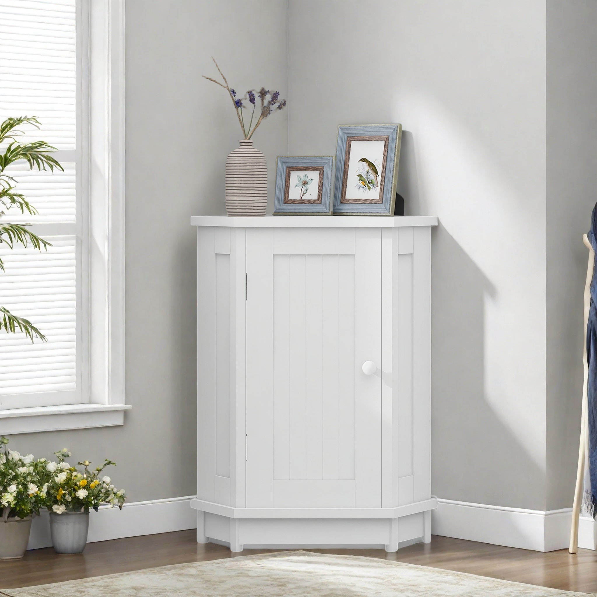 Lark Manor™ Corner Storage Cabinet, Bathroom Cabinet With Door And ...