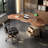 Brown Unique Pea Shape Modern Desk-109050184