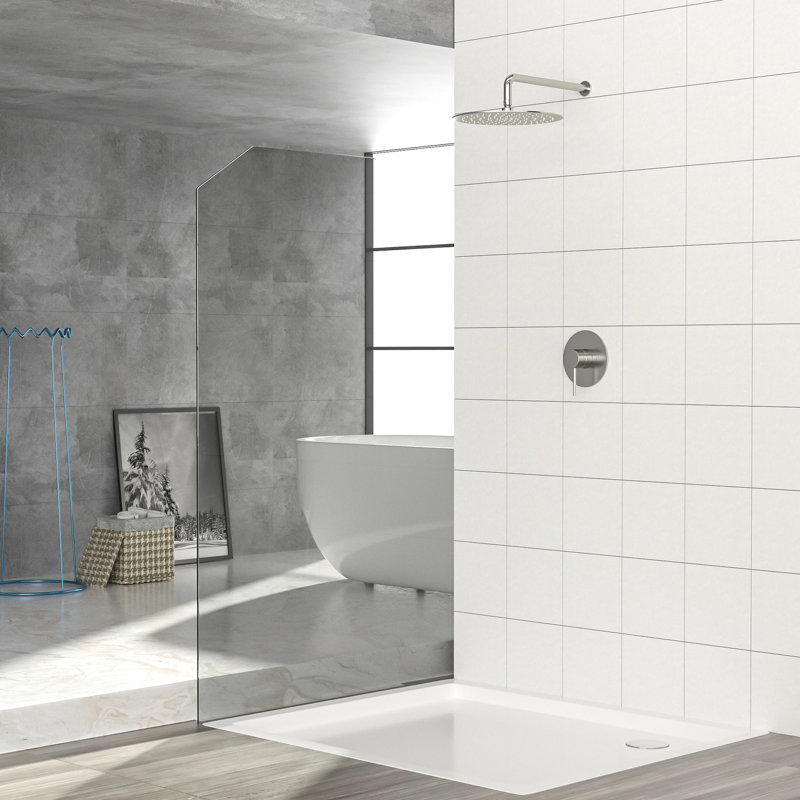 Shower Faucet With 10-inch Rainfall Head And -balanced Valve In Brushed Nickel - Wall Mount, Easy Install & Faucet, Valve, To Purify