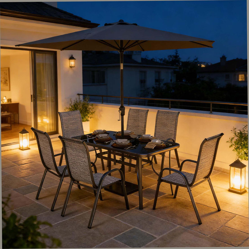 Ensemble de conversation durable, ensemble de mobilier d'extérieur, ensemble de mobilier de patio 8 pièces