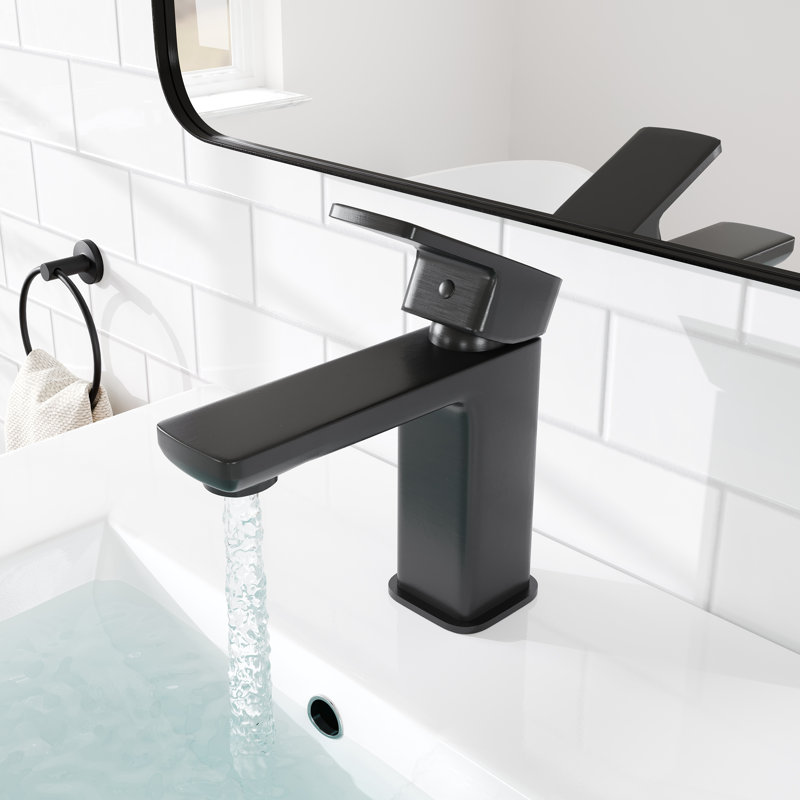 Robinet pour salle de bain à poignée simple Eviva Lux, Noir mat