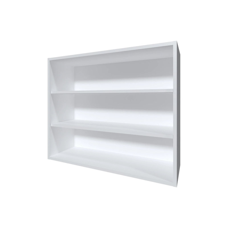 White Wall Cabinet With Open Storage, White