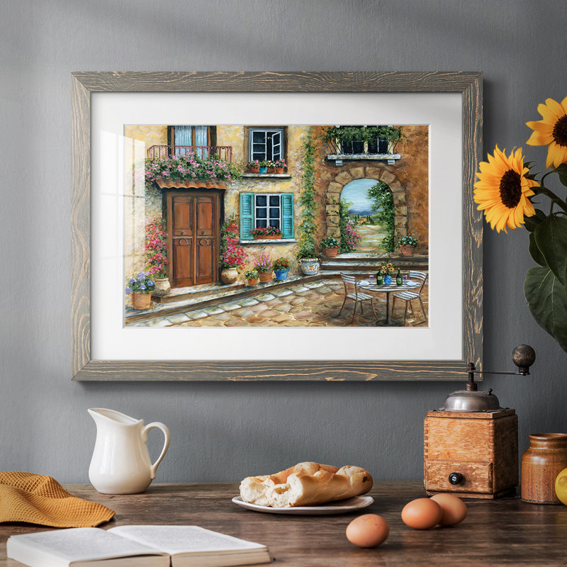 " Tuscan Courtyard ", Gray, 14" H x 20" W x 1.5" D