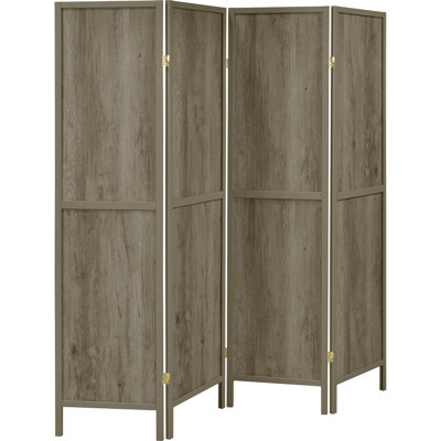 4 Rustic Grey Driftwood Screen, Hue, 70.91" Height X 69.5" Width 0.77" Depth, Pine And Folding Screen With Style, Appeal, 70.91"x69.5"x0.77", Pine, Veneer