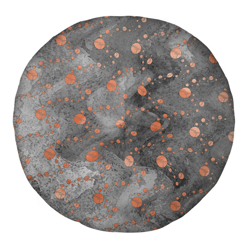 Coussin de sol Katelyn Elizabeth, H 26 po x l 26 po, Orange / Noir