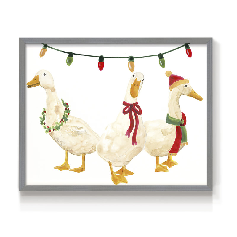 «Merry Quackmas I», reproduction encadrée, Gris, H 11 po x l 14 po