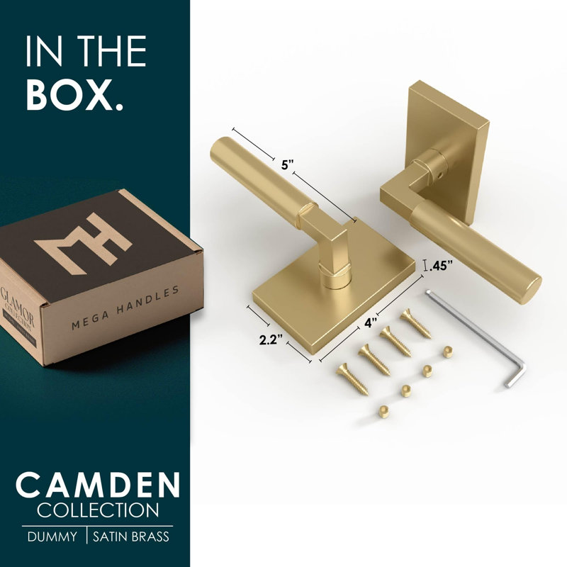 Poignées Mega Handles Camden, Paquet de 2, Laiton satiné, Faux bouton