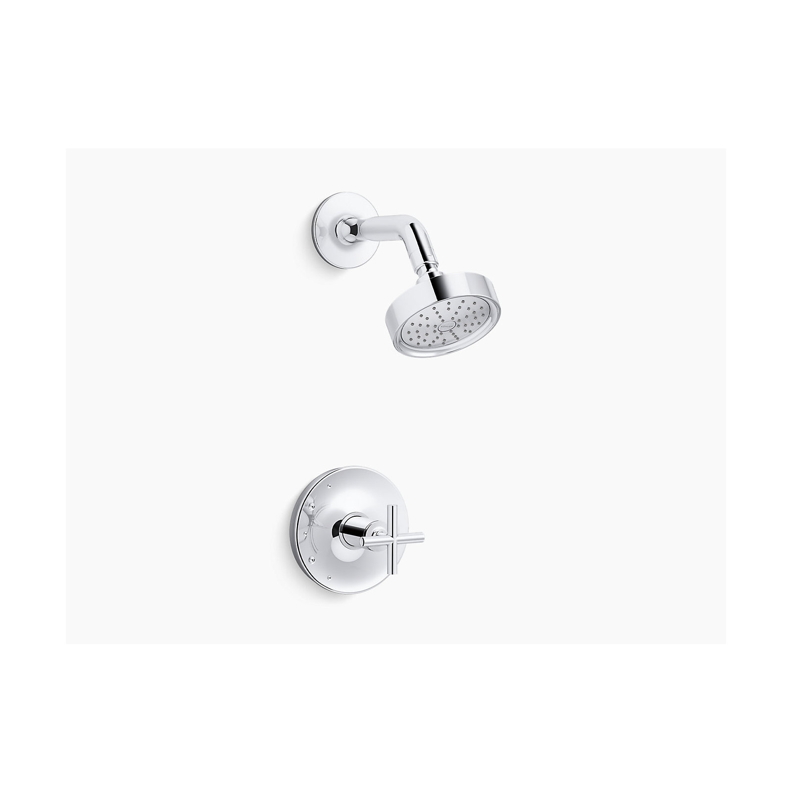 Purist Shower Trim, Polished Chrome, Cross Handle