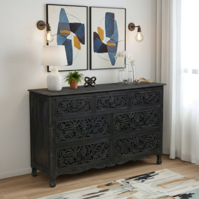 Harleen Solid Wood 57'' W 7 - Drawer Dresser