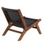 Chaise d'appoint moderne tissée, structure en bois massif, aucun assemblage requis