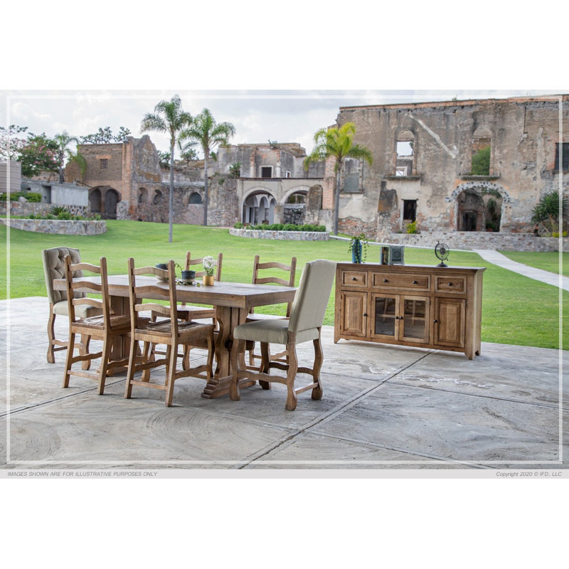 Rustic Brown Wood Rectangular Counter Height Table