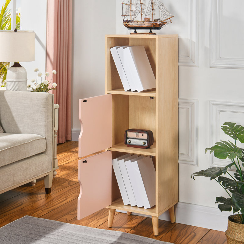 Bibliothèque de rangement Kaddence, Rose / bois