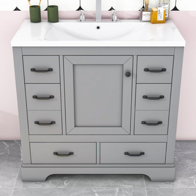 Meuble-lavabo simple 36 po avec plateau Myliyah
