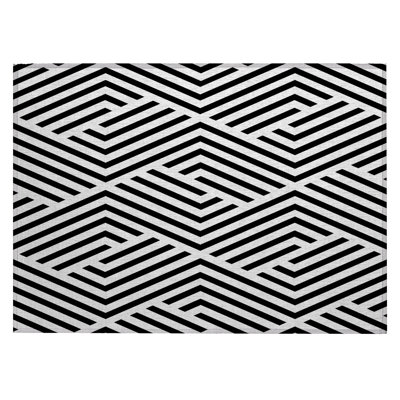 Tapis extérieur antidérapant lavable noir et blanc 2 pi x 3 pi