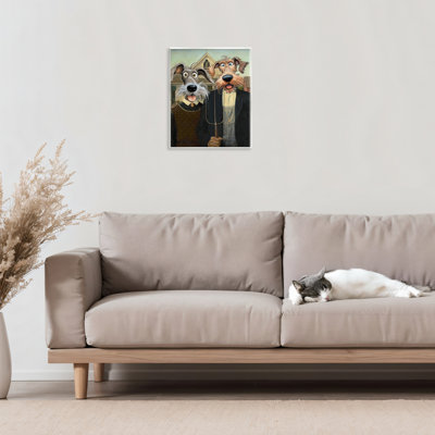 Plaque murale American Gothic Pups, design par Tina LeCour