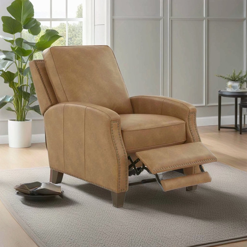 Fauteuil inclinable en similicuir Saddle, Brun