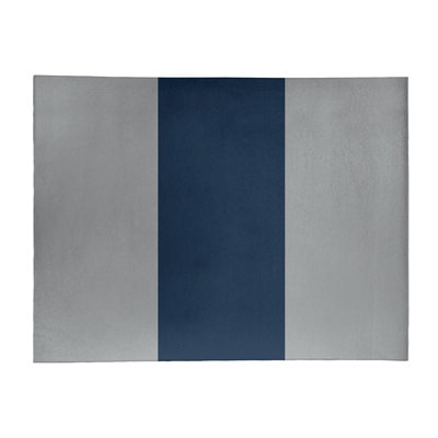 Tapis gris/bleu rayé