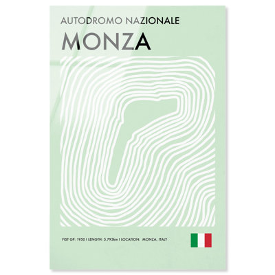 Affiches de Formule 1 «Monza Circuit» par Notoriart, prêt à accrocher, 24 x 36