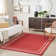 Argentino Abstract Machine Woven Chenille Area Rug in Red