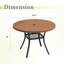 Table de patio ronde de 41 po avec tablette de rangement-1221781639
