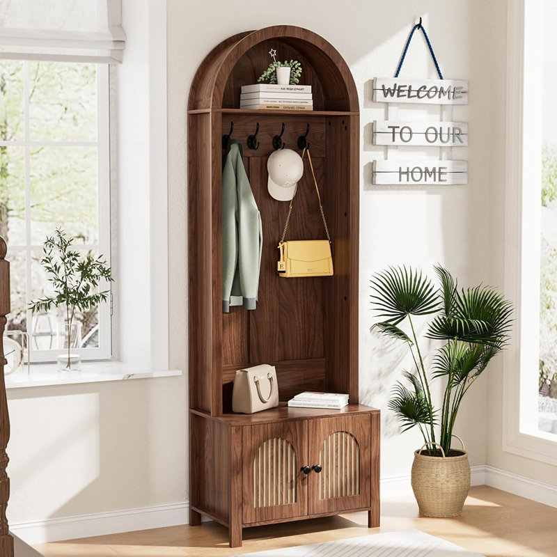 Arbre d'entrée avec banc et rangement pour chaussures, banc de rangement pour hall d'entrée avec portemanteau