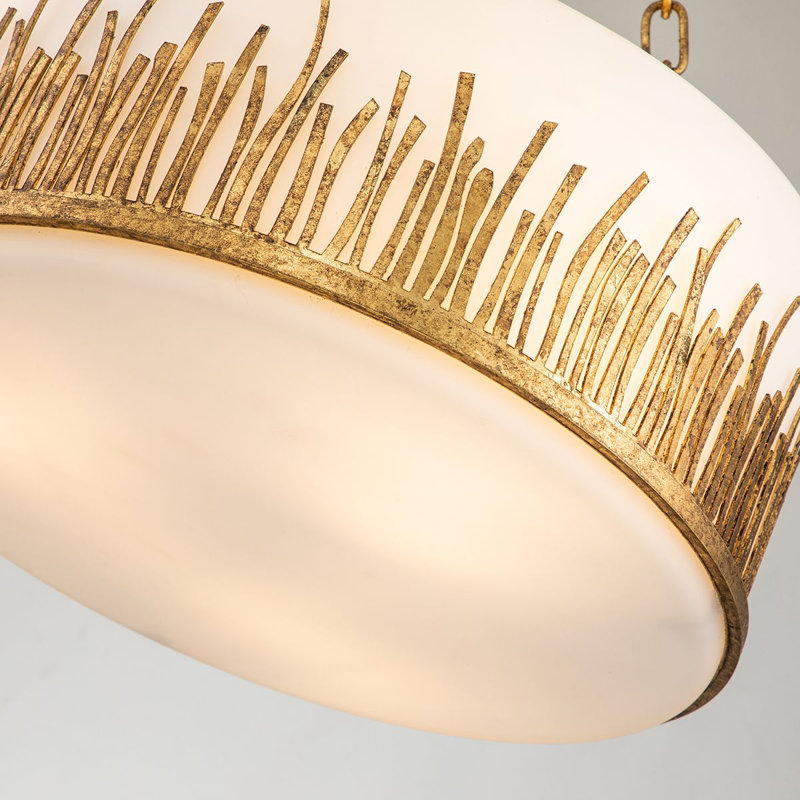 Sawgrass 2 - Light Shaded Drum Pendant, Gold 