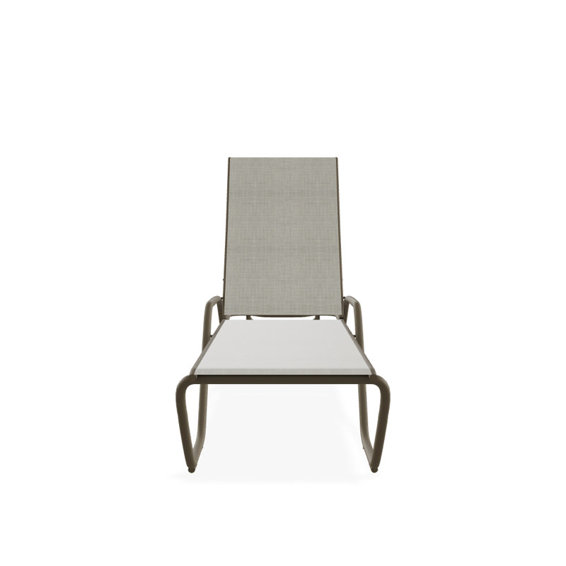 Outdoor Rust-Resistant Metal Chaise Lounge, Textured Beachwood, Ella