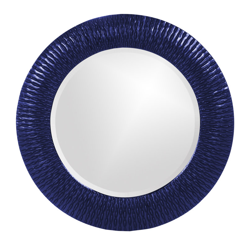 Denville Modern and Contemporary Beveled Accent Mirror, 32" H x 32" W, Burgundy