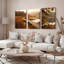 Ensemble de 3 tableaux sur toile « Chemin d'automne » pour la décoration du salon, de la chambre et de la maison-129074308