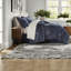 Ensembles de literie pour très grand lit de qualité supérieure en jacquard de polyester bleu marine Modern Home