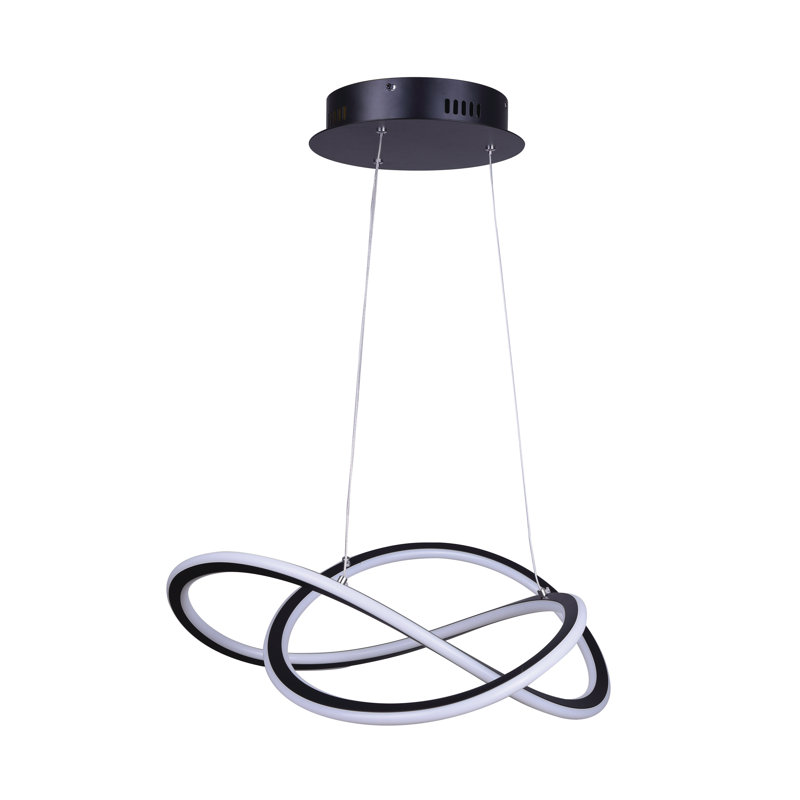 Luminaire suspendu géométrique à 1 lumière de style Killerkend, Noir