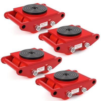 4Pcs Industrial Machinery Dolly, 6Ton Heavy Duty Carbon Steel Dolly With 360° Rotation And 4 Pu Wheels