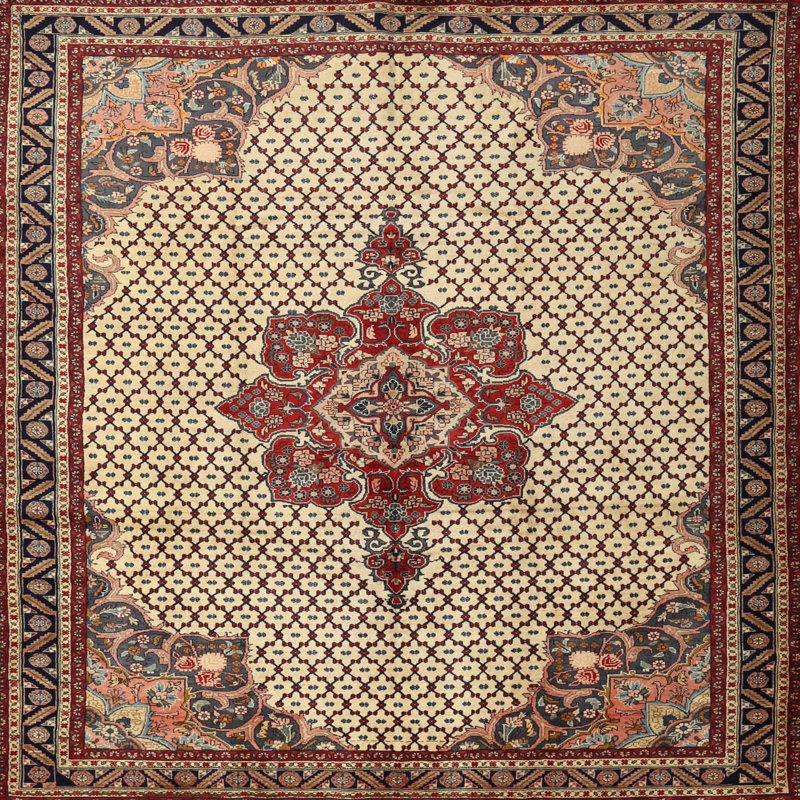 Tapis décoratif brun oriental Xena, Rond 5 pi