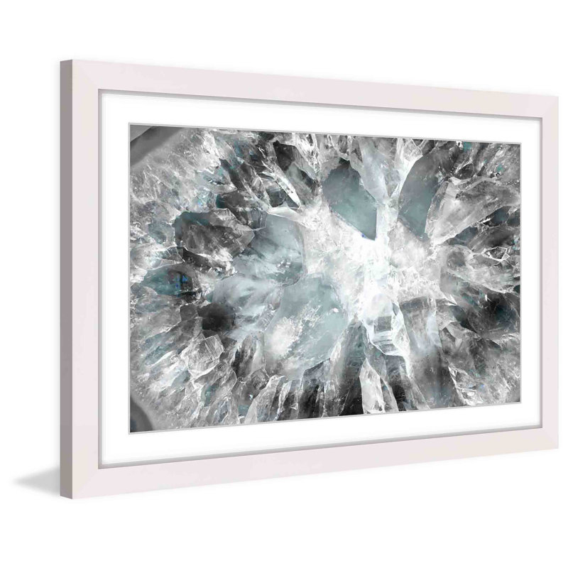 « blanc cristallin »-cadre photo, impression sur papier, H 20 po x l 30 po x P 1,5 po, Cadre blanc