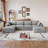 Modern Compression Sofas, 134 Inch Corduroy Cloud Modular Couch For Home