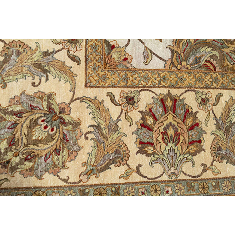 Tapis ivoire noué à la main de haute qualité