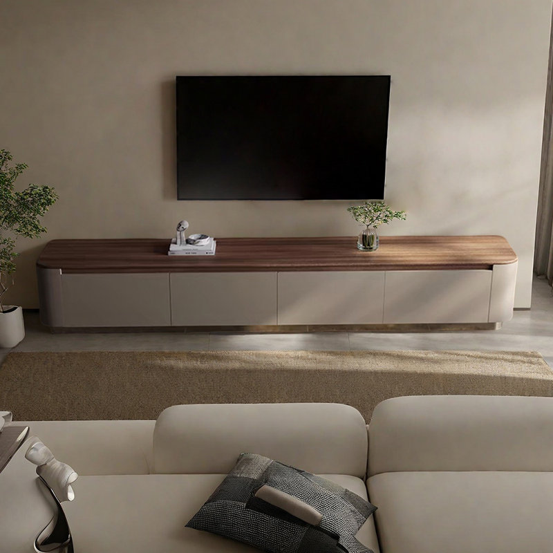 Light luxury solid wood TV cabinet, 15.74"H x 70.86"L x 15.74"W
