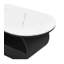 Table basse ovale luxueuse 47,24 po Luxury - plateau en faux marbre et structure en métal noir | Avec tiroir de rangement