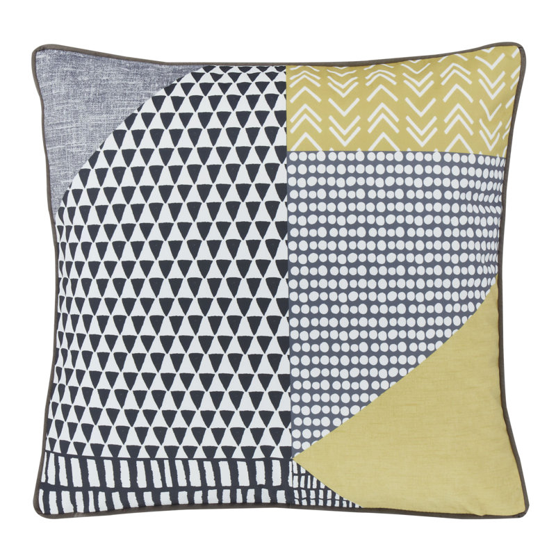 Larsson Geometric Cushion with Filling, Ochre