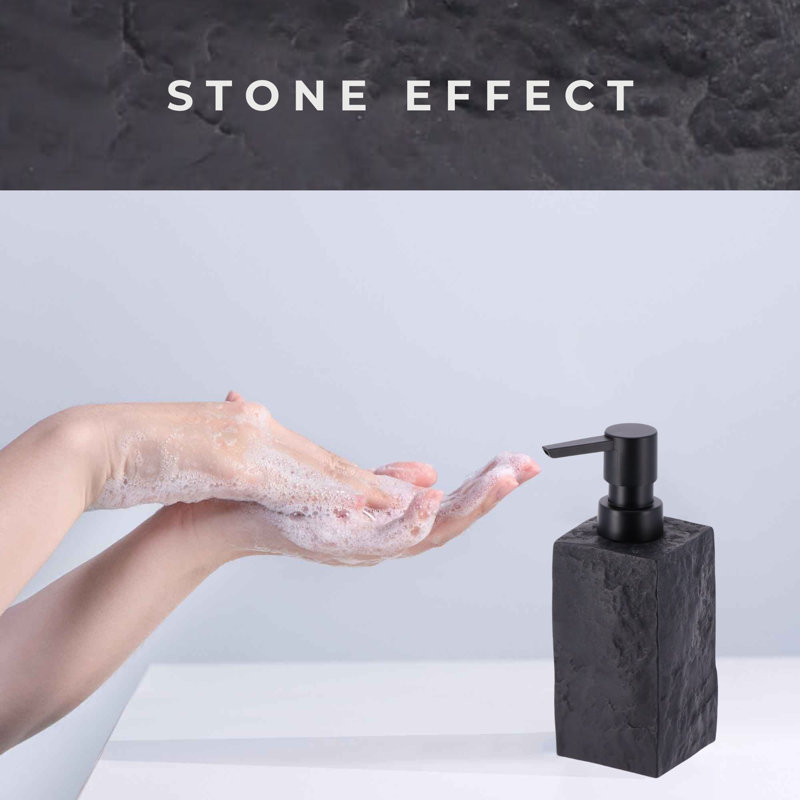 Black Stone Effect Resin Hand Soap and Lotion Dispenser