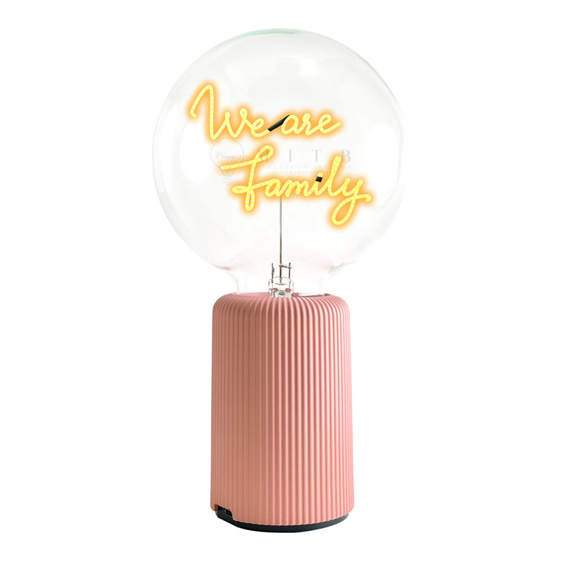 Ampoule We Are Family Lampe de table ambre avec base portative Pop Nomad blanc, H 19 po x l 6,8 po x P 13 po, Rose