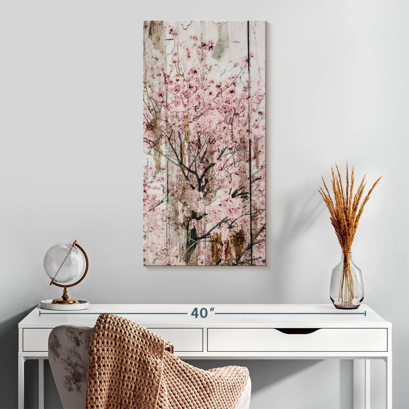Spring Flowers Grunge, 30" H x 15" W